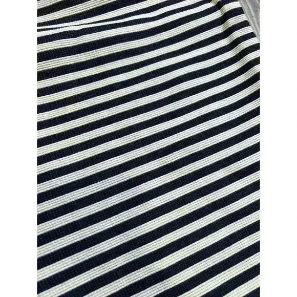 Ann Taylor LOFT Womens Pencil Skirt Sz 10 Black Cream Striped Ribbed Textured - Picture 5 of 9